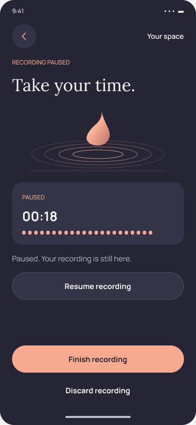 Pause without losing the recording