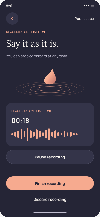 A clear recording state